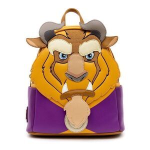 LOUNGEFLY DISNEY BEAUTY & BEAST WINTER BEAST COSPLAY MINI BACKPACK~ TAGS~ NEW~